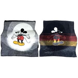Biederlack Vtg Disney Mickey Mouse Reversible Blanket 77x55 Made West Germany